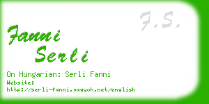 fanni serli business card